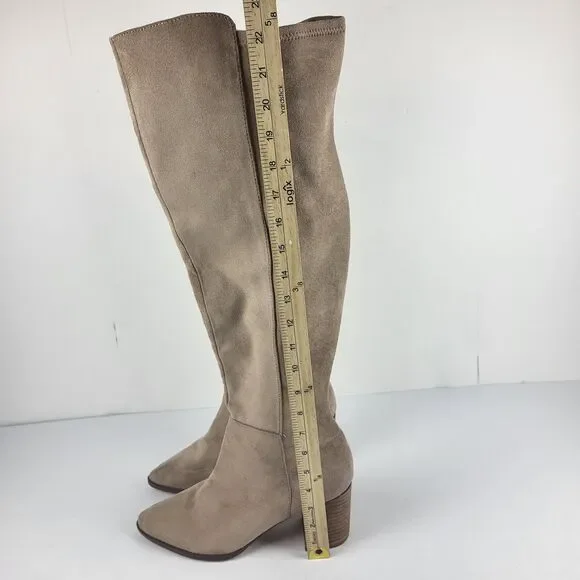 dv by dolce vita treasure women's over the knee boots synthetic almond toe 10 - Picture 4 of 16